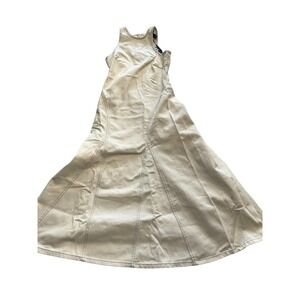 Future Collective Dress Womens 2 Cream Sleeveless‎ A-Line Twill Seamed Panels